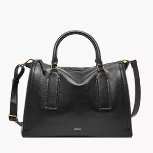 Fossil Black and gold hardware Parker leather Satchel. NWOT